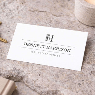 Cartão De Visita Corretor Imobiliário Monograma Profissional Imóvei