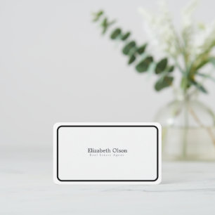 Cartão De Visita Corretor moderno Promocional preto branco elegante