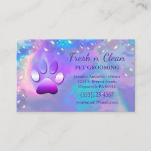 Cartão De Visita Cortar bolhas Incandescent Dog Paw Grooming Servic