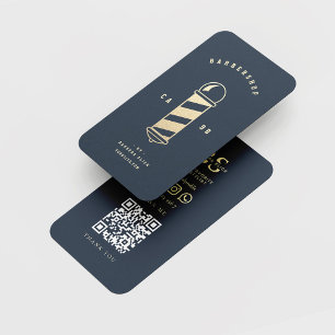 Cartão De Visita Corte de Cabelo dos Homens do Polo de Barber Doura