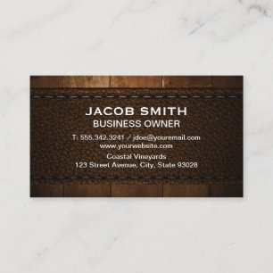 Cartão De Visita Corte de madeira  Couro