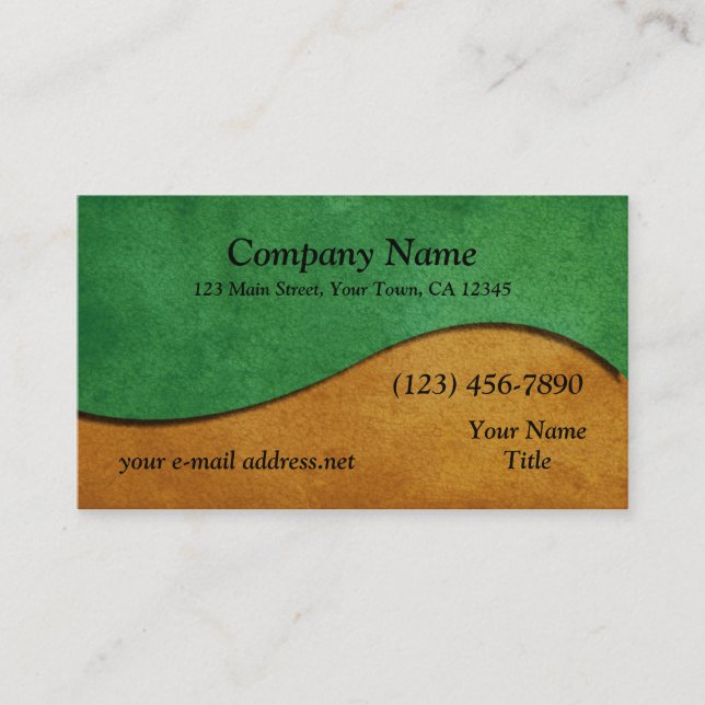 Cartão De Visita Corte Laranja Verde Moderno (Frente)