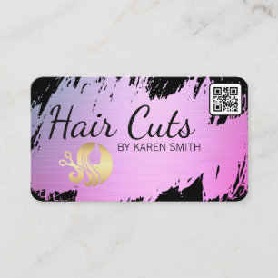 Cartão De Visita Cortes de Cabelo   Dourado Bruto   Logotipo de bel