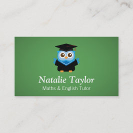 Cartão De Visita Coruja azul da graduação, tutor pessoal ou