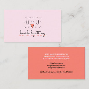 Cartão De Visita Coruja Pássaro Bonito Rosto Animal Babá