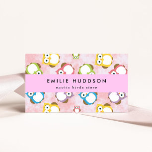 Cartão De Visita Corujas Corujas, Coruja, Pet Compre, Loja de Aves