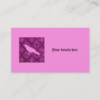 Cartão De Visita Corvo cor-de-rosa e damasco roxo personalizado