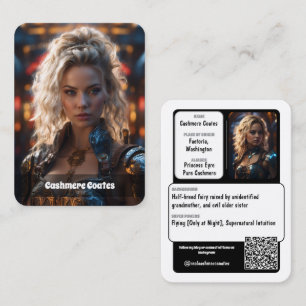 Cartão De Visita Coscards Minimalistas de Pure Play Cosplay Códig