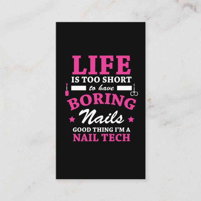 Cartão De Visita Cosmetician engraçado da tecnologia do prego - (Frente)