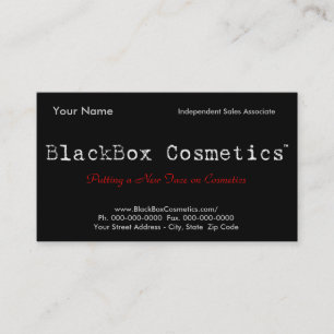 Cartão De Visita Cosméticos do BlackBox, vendas independentes