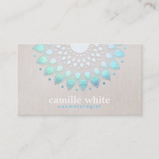 Cartão De Visita Cosmetologia Elegante Skincare Holístico e Cabelo (Frente)