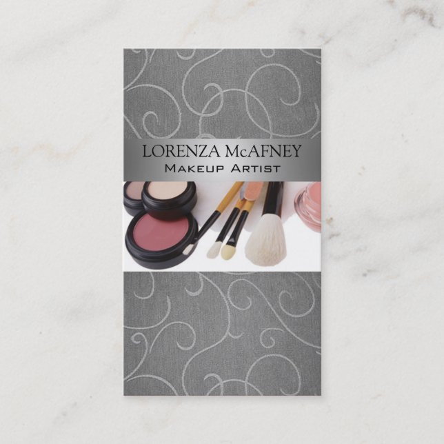 Cartão De Visita Cosmetologist do profissional do maquilhador II (Frente)
