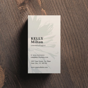 Cartão De Visita Cosmetologist floral liso elegante simples