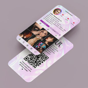 Cartão De Visita Cosmetólogo Beauticista Aestética Roxo Marble