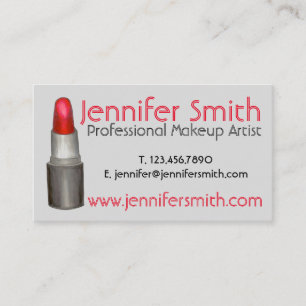 Cartão De Visita Cosmetólogo do Maquietólogo Vermelho Lipstick Nail