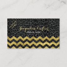 Cosmetólogo Preto Leopard Chevron