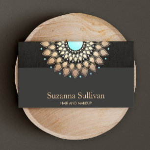 Cartão De Visita Cosmetology Beauty Salon Dourado Black Makeup Arti