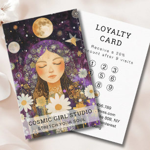 Cartão De Visita Cosmic Girl Boho Moon Salon Lealdade