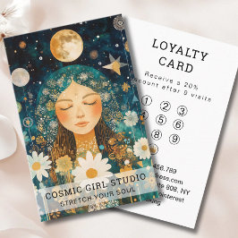 Cartão De Visita Cosmic Girl Boho Moon Salon Lealdade