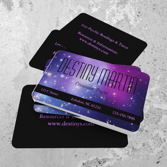 Cartão De Visita Cósmico Metafísico Roxo Bonito (Criador carregado)