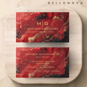 Cartão De Visita Cosmos Professional de Espaço Dourado Vermelho Pre