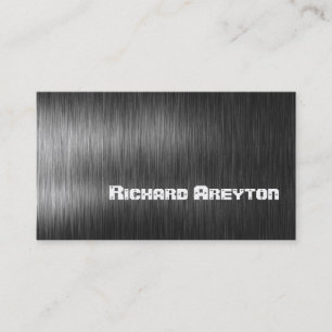 Cartão De Visita Costume cinzento preto do metal da construção