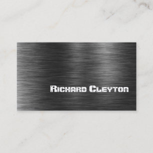 Cartão De Visita Costume cinzento preto do metal da construção