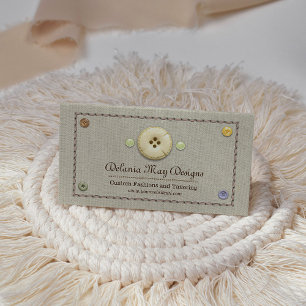 Cartão De Visita Costura e botões que costuram a costureira