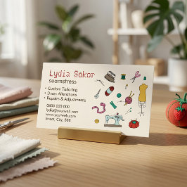Cartão De Visita Costura Personalizada & Negócios de Alfaiataria Co