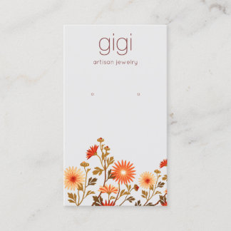 Cartão De Visita Country Boho Wildflower Floral Earring Display