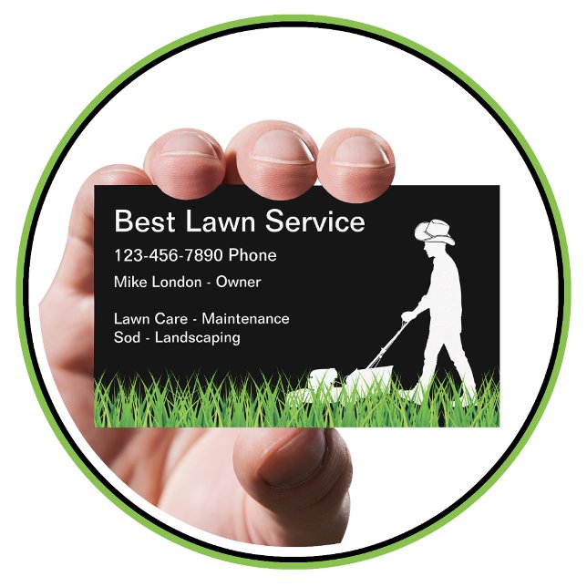Cartão De Visita Country Western Cowboy Lawn Mowing Business Card (Criador carregado)