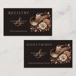 Cartão De Visita Country Western Cowgirl Hat com Flores