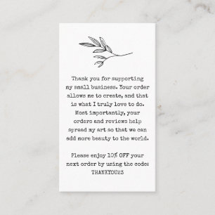 Cartão De Visita Coupon de desconto para clientes de pequenas empre