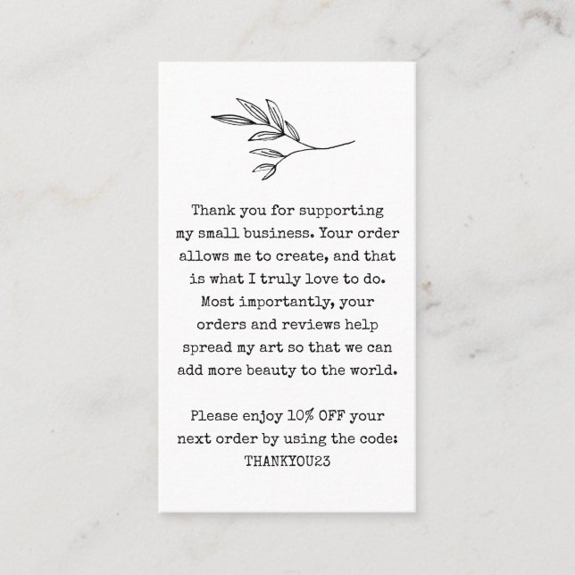 Cartão De Visita Coupon de desconto para clientes de pequenas empre (Frente)