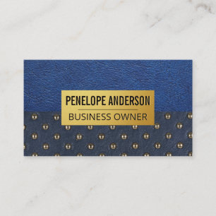 Cartão De Visita Couro Azul Material Usado