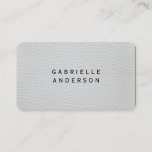 Cartão De Visita Couro branco elegante profissional