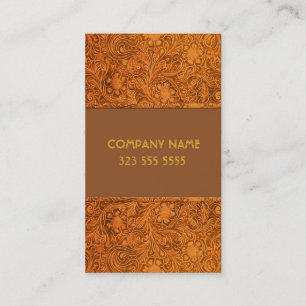 Cartão De Visita Couro Castanho, Modelo