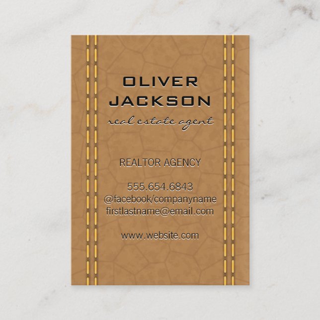 Cartão De Visita Couro com ranhura (Frente)