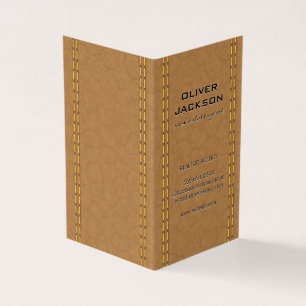 Cartão De Visita Couro de Bronzeado Duplo