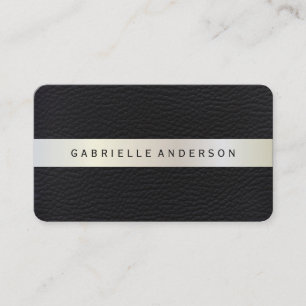 Cartão De Visita Couro elegante com guarnição metálica Luxe