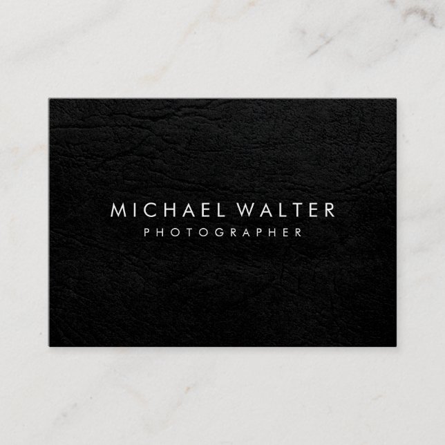 Cartão De Visita Couro Mínimo Profissional (Frente)