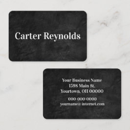 Cartão De Visita Couro preto com texto branco