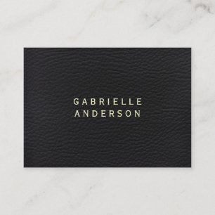 Cartão De Visita Couro preto elegante profissional