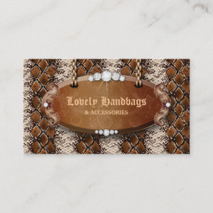 Cartão De Visita Couro Snakeskin Brown da bolsa da bolsa da forma