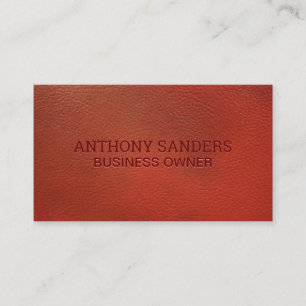 Cartão De Visita Couro Vermelho  Carta do chefe