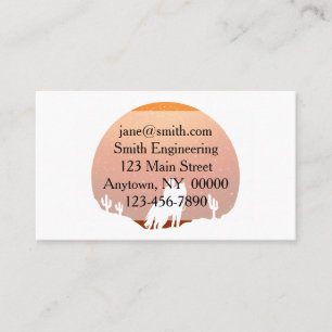 Cartão De Visita Cowboy com a paisagem solar selvagem do oeste