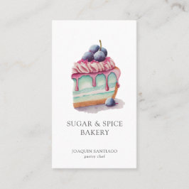 Cartão De Visita Cozedora de bolor de aquarelas colorida Chef