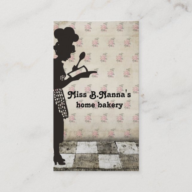 Cartão De Visita Cozimento da silhueta do cozinheiro chefe do (Frente)