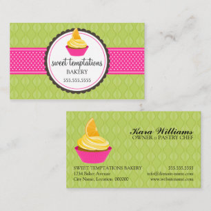 Cartão De Visita Cozimento elegante do cupcake