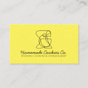 Cartão De Visita Cozinha de Comida Simples Chic Amarelo